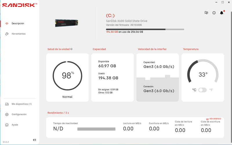 Disco duro SanDisk SSD X600 SATA M.2 2280 256GB afbeelding 3