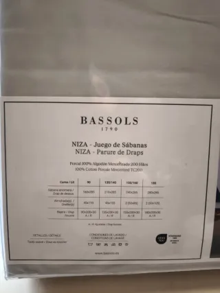 Juego Sábanas Bassols Niza Cama 180 Gris