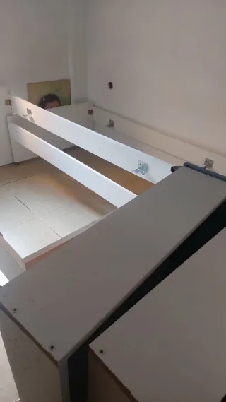 Cama nido blanca con cajones