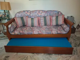 Sofá Cama Madera 2 Camas 90cm