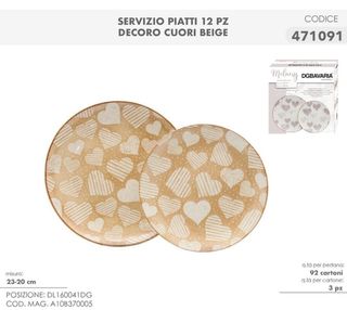 Set 6 Piatti DGBAVARIA Vetro Porcellana