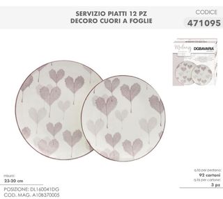 Set 6 Piatti DGBAVARIA Vetro Porcellana