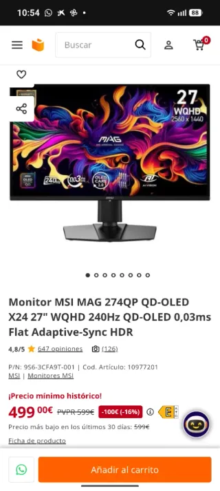 MSI MAG 273QP QD-OLED X24 Monitor Gaming