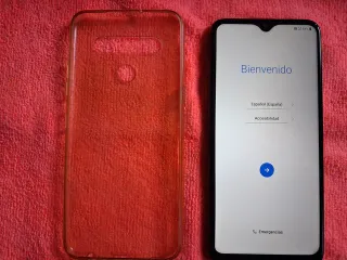 LG K41S Smartphone + Funda Naranja