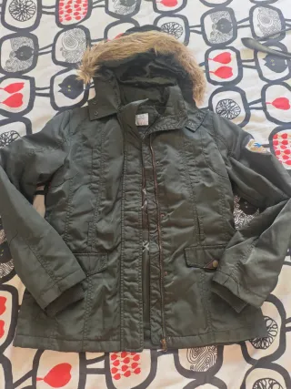 Abrigo Springfield verde con capucha