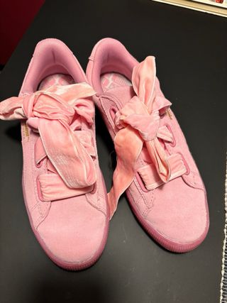 Zapatillas Puma Basket Heart Piel Rosa