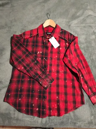 Camisa Desigual cuadros roja y negra