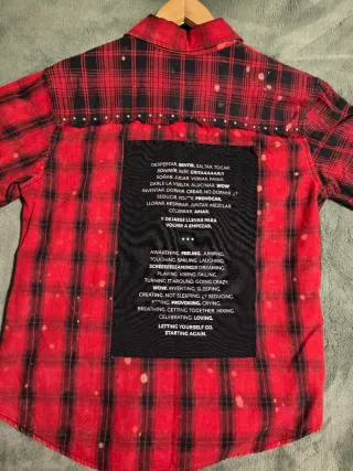 Camisa Desigual cuadros roja y negra