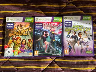 Xbox 360 Negra + 2 Mandos + Kinect + Juegos