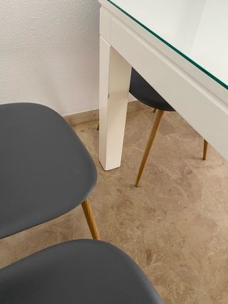 Mesa Comedor Blanca Madera Maciza Cristal