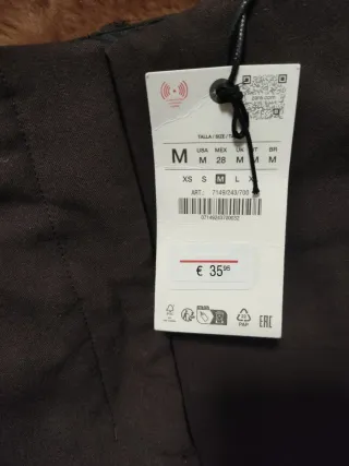 Bermuda Zara Gris Talla M