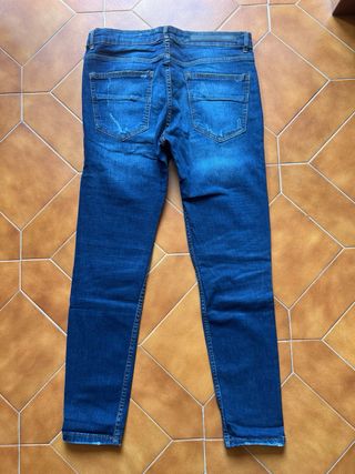 Pantalones Skinny Lefties Azules Rotos
