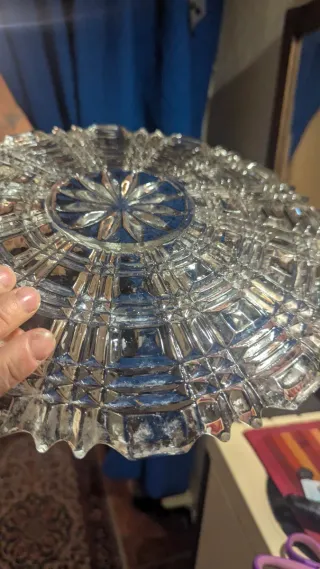 Set 2 Piatti Vetro Eleganti da Portata decorati