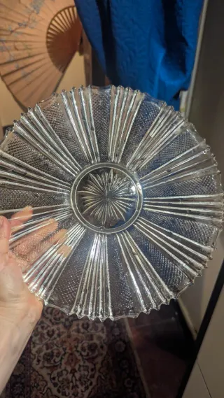 Set 2 Piatti Vetro Eleganti da Portata decorati