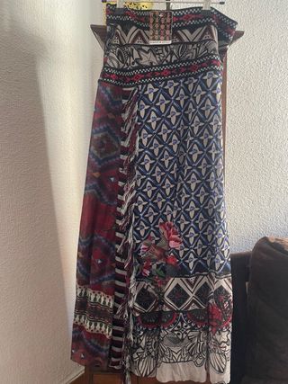 Falda Desigual Multicolor