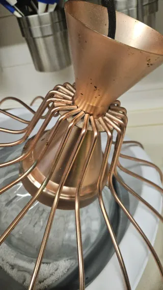 Lámpara colgante cobre y cristal