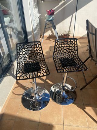 2 Taburetes Grand Soleil Spider Negros