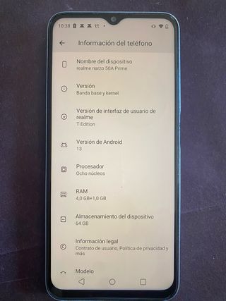 Teléfono Realme Narzo 50A Prime Azul