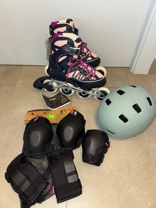 Patines en línea Oxelo + casco + protecciones