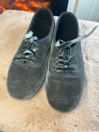 Zapatos Blucher Infantil Terciopelo Gris LaCadena