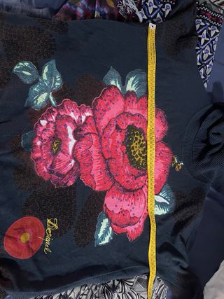 Poncho Oversize Desigual Flores Lentejuelas