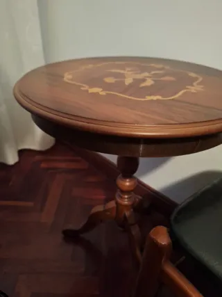 Mesa redonda madera maciza vintage