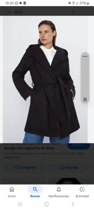Abrigo Zara Negro Talla M