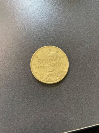 Moneda 50 céntimos 2002 error acuñación