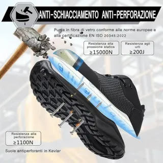 Scarpe antinfortunistiche Unisex 42 impermeabili