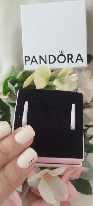 Pendientes Pandora Aro Brillantes Plata