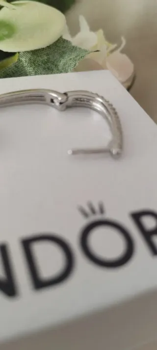 Pendientes Pandora Aro Brillantes Plata