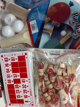 Juego de Bingo y Palas de Ping Pong