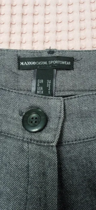 Pantalón Mango Gris Talla XS