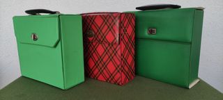 Lotto 3 valigette porta dischi vinili 45 giri (7")
