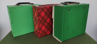 Lotto 3 valigette porta dischi vinili 45 giri (7")