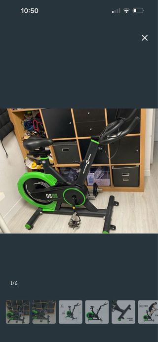 Bicicleta Estática Verde y Negra