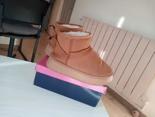 Botines beige/marrón mujer