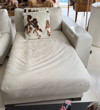 Sofá Chaise Longue Natuzzi Piel 3 Plazas