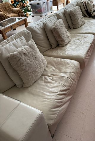 Sofá Chaise Longue Natuzzi Piel 3 Plazas