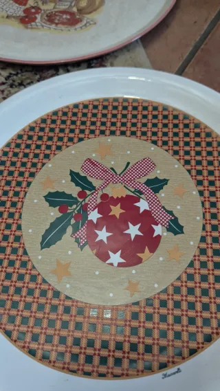 Set 4 piatti pizza decorati a mano in ceramica