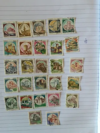 27 Francobolli Castelli Italiani Anni '70