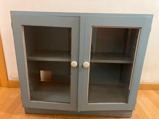 Mueble antiguo madera y cristal