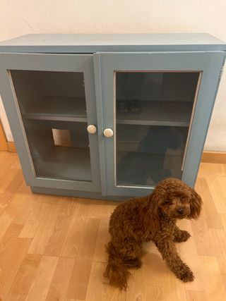 Mueble antiguo madera y cristal