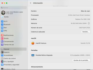 iMac 2017 SSD 256GB 16GB RAM Plata