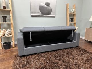 Sofá Cama Gris con Arcón