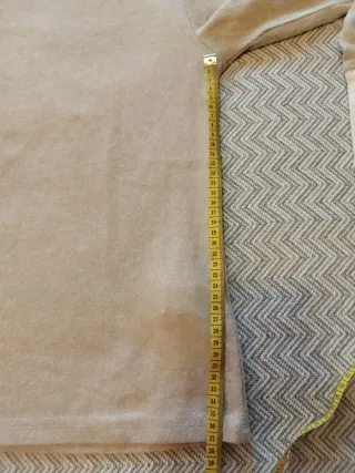 Jersey cuello alto beige y blanco Talla L