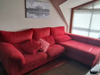 Sofá Cama Chaise Longue Rojo