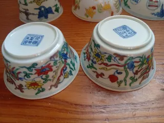 Tazas de porcelana china decoradas