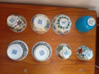 Tazas de porcelana china decoradas