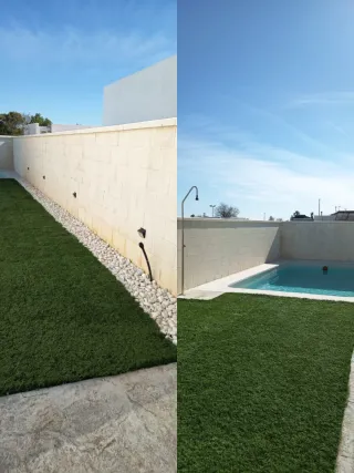 Césped artificial para piscina y jardín
